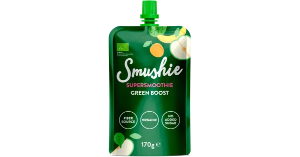 SMUSHIE Ökoloogiline õuna-spinatipüree chia seemnetega 170g