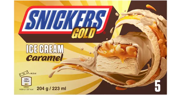 Snickers Jäätis Gold 6-pakk 244,8 g/267,6 ml