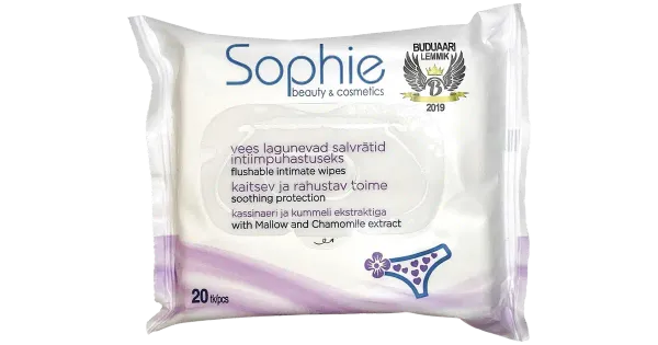 Sophie intiimpuhastus salvrätid 20 tk vees lagunevad