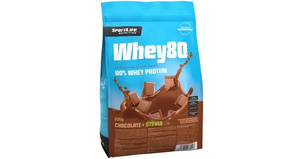 Sportlife vadakuvalk Whey80 šokolaadi, steviaga, 600 g