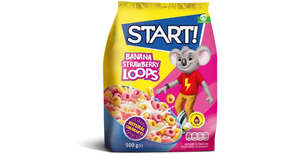 Start banaani- ja maasikamaitselised rõngad 500g
