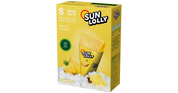 SUN LOLLY Ananassimaitseline mahlajää 8X60 ml