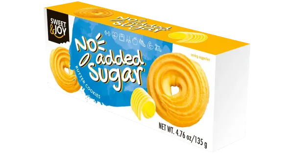Sweet & Joy küpsised võiga 135g, ilma lisatud suhkruta