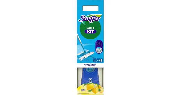 Swiffer mopi alustuskomplekt +6 märga lappi Citrus Fresh