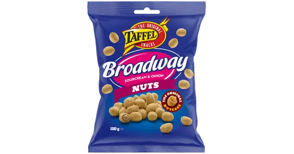 Taffel Broadway hapukoore ja sibulamaitselised röstitud maapähklid 150g