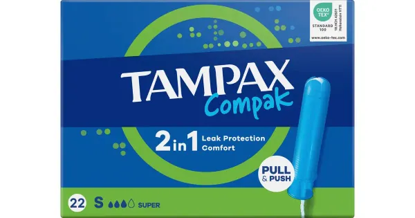 Tampoonid Tampax Compak Super 2in1 22tk