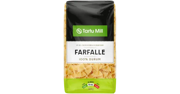 Tartu Mill durum pasta farfalle 500g