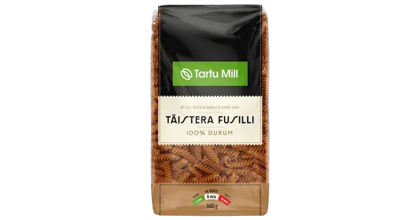 Tartu Mill täisterapasta fusilli 500 g