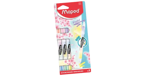 Tekstimarker fluo peps duo pastel 3tk bl