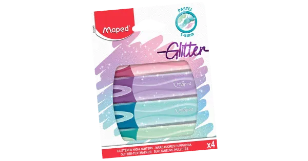Tekstimarker fluo peps glitter pastel 4t