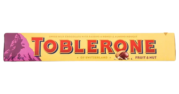 Toblerone piimašokolaad puuvilja ja pähklitega 100g