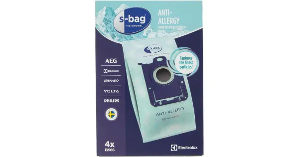 Tolmukott E206S S-Bag Anti Allergy 4 tk