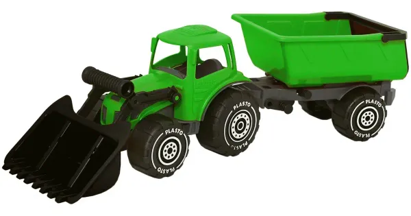 Traktor järelkäruga roheline