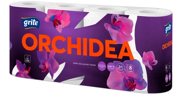 Tualettpaber Grite Orchidea White 3-kihiline 8 rulli