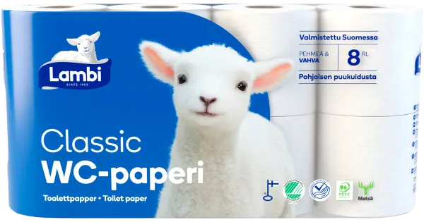 Tualettpaber Lambi 3-kihiline 8tk