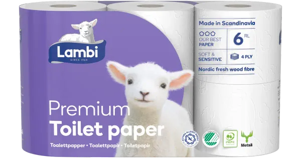 Tualettpaber Lambi Premium 4-kih 6 rulli