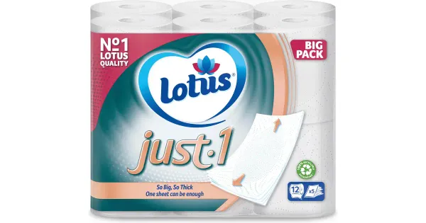 Tualettpaber Lotus Just1 5-kihiline 12 rulli