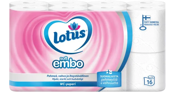 Tualettpaber Lotus Soft Embo 3-kihiline 16tk