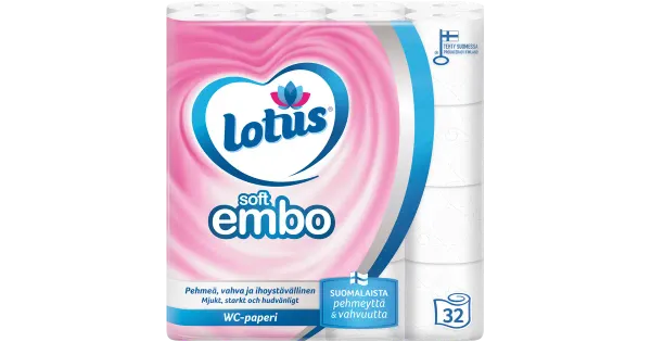 Tualettpaber Lotus Soft Embo 32 rulli 3-kihiline