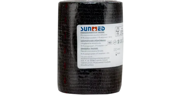 Tugiside isekinnituv 7,5 cmx4,5 m, must