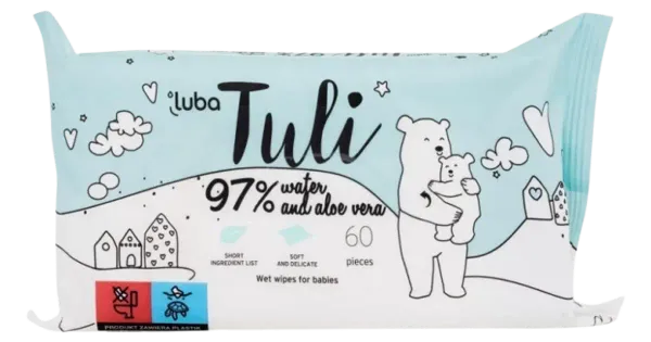 Tuli niisked beebisalvrätid 97% vesi, aloe 60 tk