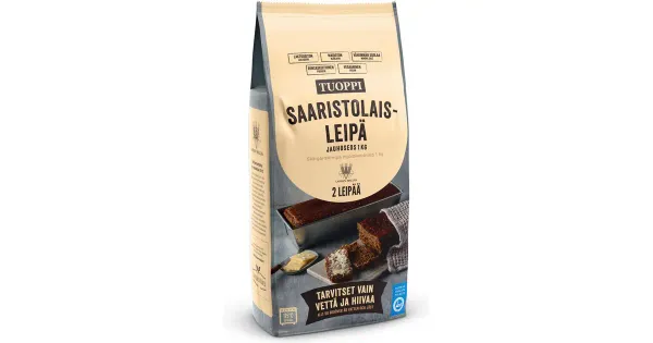 Tuoppi magus linnasega leivajahu, kiudaineterikas, taimne toode 1 kg