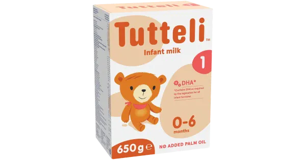 Tutteli 1 piimal põhinev imiku piimasegu kasutamiseks sünnist, 650g