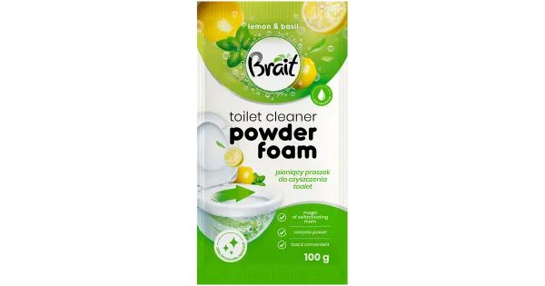 Vahutav Wc-puhastuspulber Brait Lemon ja Basil 100g