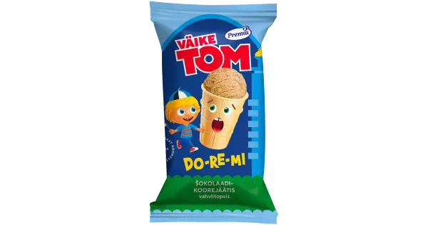 Väike Tom Do-Re-Mi šokoladi-Koorejäätis Vahvlitopsis 65g/120 ml