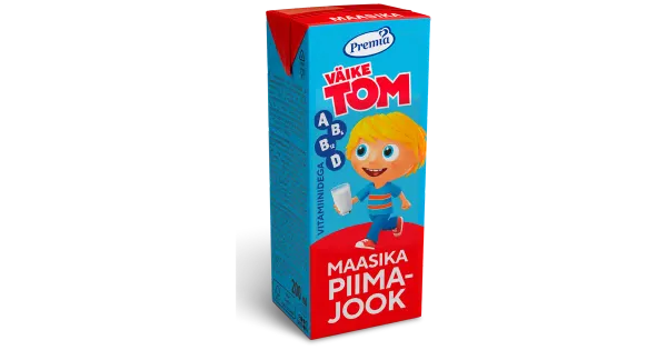Väike Tom kõrgkuumutatud piimjook maasikalisandi ja vitamiinidega, 200 ml