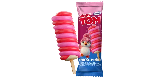 Väike Tom Pinki-Vinki Arbuusi-Vaarika-Vanillimaitseline Jäätis 75 g/80 ml