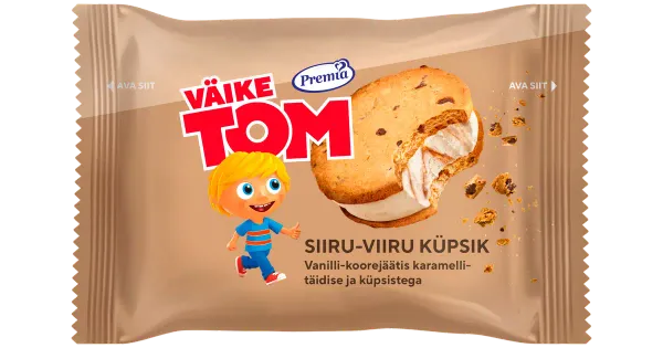 Väike Tom Siiru-Viiru Küpsik vanilli-koorejäätis karamellitäidisega 80g/140 ml