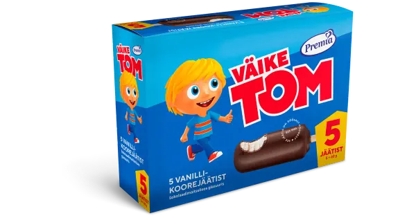 Väike Tom Vanilli-Koorejäätis glasuuris 5tk x 60g/90 ml