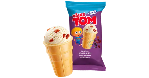Väike Tom Vanillijäätis Rosinatega 70g/120 ml