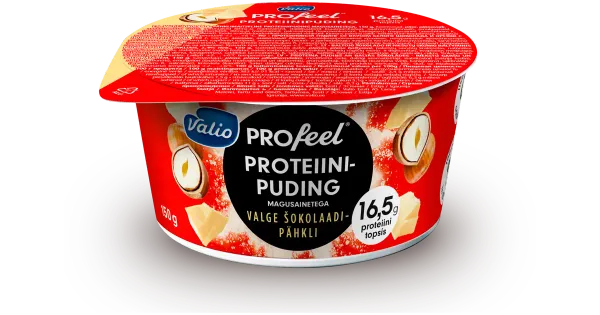 Valio Profeel proteiinipuding valge shokolaadi-pähklimaitseline, 150g