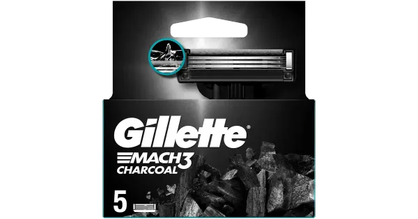 Varuterad Gillette Mach 3-tera Charcoal 5tk