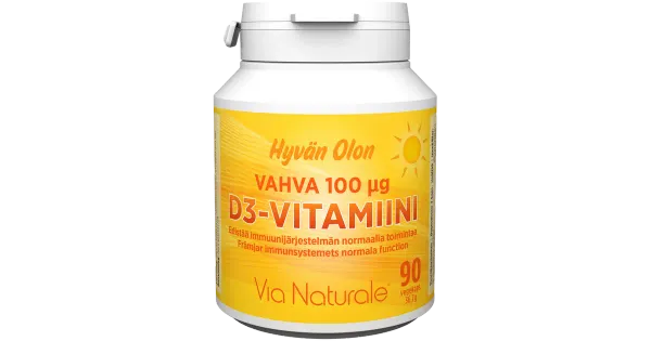 ViaNaturale Hyvän Olon D-vitamiini tabletid 100µG 90 tk