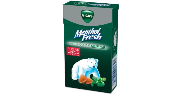 Vicks Menthol Fresh sukruvabad kurgupastillid 40 g