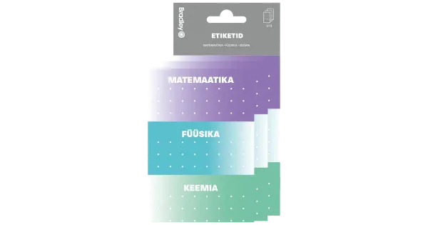 Vihikuetikett 9 tk, mata, füüs, keemia