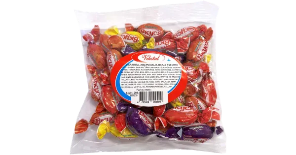 Vikstal karamell puuvilja-marja assortii 200g