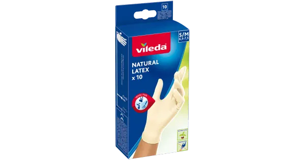 Vileda ühekordsed kummikindad S/M 10 tk lateks
