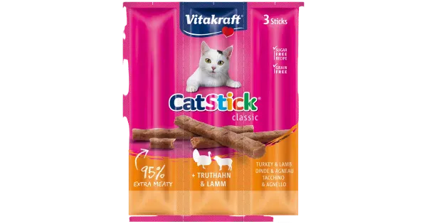 Vitakraft närimispulgad kassidele kalkuni ja lambalihaga 18 g