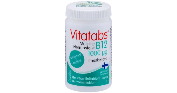 Vitatabs B12-vitamiini tabletid piparmündi 1000µG 100tk 50g