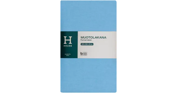Voodilina kummiga 120X200X25 helesinine House 100% CO