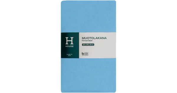 Voodilina kummiga 160X200X25 satiin helesinine House 100% CO