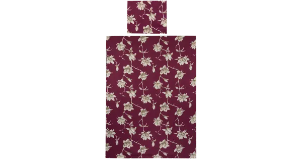 Voodipesukomplekt blomster 150x210+55x65 punane