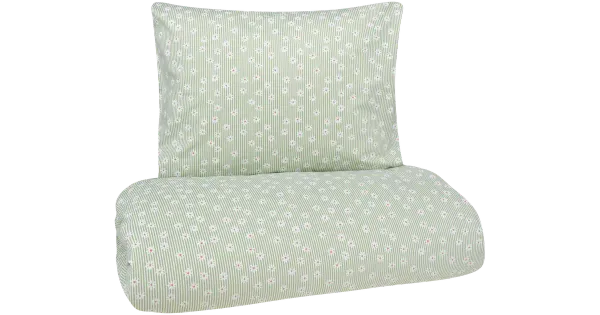 Voodipesukomplekt Daisy 150x210+55x65 roheline