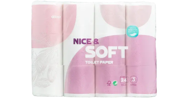 WC-paber Coop Nice ja Soft 3-kihiline 24 rulli