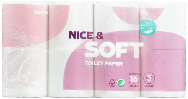 Wc-paber Coop Nice&Soft 3-kihiline 16tk
