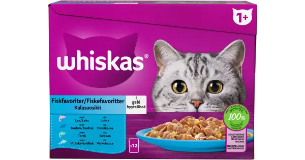 Whiskas 1+ kassitoiduvalik kalaga tarretises 12x85g
